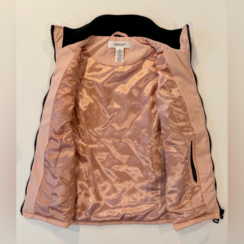 Workshop Republic Clothing Diamond Quilted Light Pink and Black Quilted Vest - Picture 9 of 12